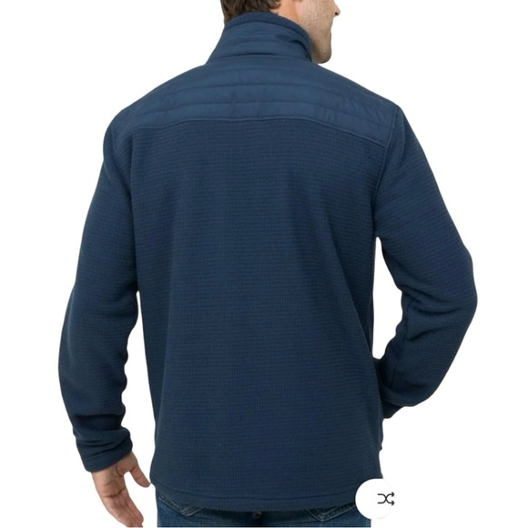 FREE COUNTRY Chayote Grid Fleece Full Zip Blue Denim Trails Men’s Large (42-44) - Picture 4 of 16